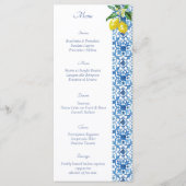 アマルフィコーストレモンタイル結婚イタリア メニュー (正面)