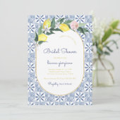 アマルフィコーストレモンフローラブルータイルブライダルシャワー 招待状 (スタンド正面)