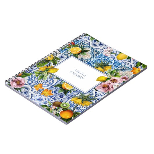 アマルフィコーストレモンブーケタイルイタリア ノートブック (左側)