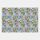 アマルフィコーストレモンブーケタイルイタリア ラッピングペーパーシート (正面)