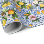 アマルフィコーストレモンブーケタイルイタリア ラッピングペーパー (ロールコーナー)
