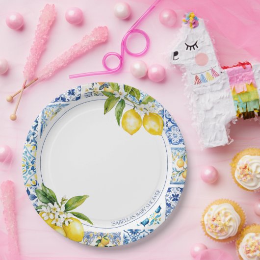 アマルフィコーストレモンベビーシャワープレート ペーパープレート (パーティー)