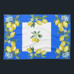 アマルフィコーストレモン海ブルー キッチンタオル<br><div class="desc">美しい色，青い海の背景，レモンのアマルフィ海岸イタリア，アマルフィ，</div>