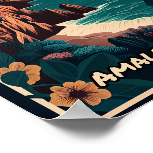 アマルフィコーストヴィンテージデザイン ポスター (角)