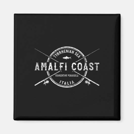 アマルフィコーストヴィンテージ交差魚釣りロッド マグネット (正面)