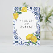 アマルフィコースト地中海のタイルブライダルシャワーカード 招待状 (スタンド正面)