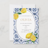 アマルフィコースト地中海のタイルブライダルシャワーカード 招待状 (裏面)