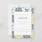 アマルフィコースト地中海のタイルブライダルシャワーカード 招待状 (裏面)