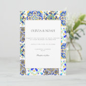 アマルフィコースト地中海のタイル結婚式招待状 招待状 (スタンド正面)