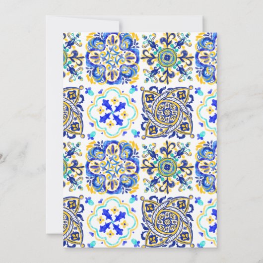 アマルフィコースト地中海のタイル結婚式招待状 招待状 (裏面)