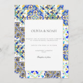 アマルフィコースト地中海のタイル結婚式招待状 招待状 (正面/裏面)