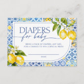 アマルフィコースト地中海のレモンオムツラッフル エンクロージャーカード (正面)