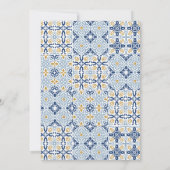 アマルフィタイルサマー地中海のブライダルシャワー 招待状 (裏面)