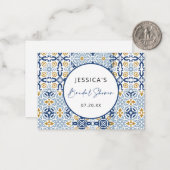 アマルフィタイルブルーイエローブライダルシャワー  ノートカード (正面/裏面インサイチュ)