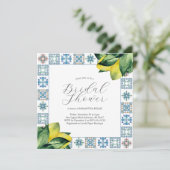 アマルフィタイル&ウォーターカラーレモンブライダルシャワー 招待状 (スタンド正面)