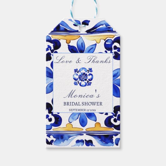 アマルフィビエトリイタリアンブライダルシャワーの好意 ギフトタグ (正面)