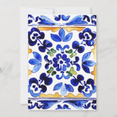 アマルフィビエトリイタリアンブルーのタイル誕生日パーティー 招待状 (裏面)