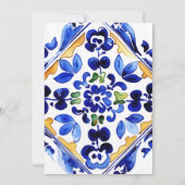 アマルフィビエトリイタリアンブルータイルブライダルシャワー 招待状 (裏面)