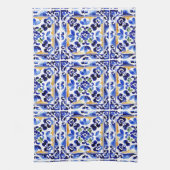 アマルフィビエトリイタリアンブルー地中海のタイル キッチンタオル (縦)
