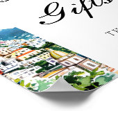 アマルフィポジターノカードギフトブライダルシャワーサイン ポスター (角)