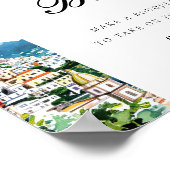 アマルフィポジターノフラワーバーブライダルシャワー標識 ポスター (角)