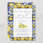 アマルフィポジターノブルータイルレモンの誕生日パーティー 招待状 (正面/裏面)