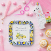 アマルフィポジターノブルータイルレモンブライダルシャワー ペーパープレート (パーティー)