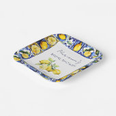 アマルフィポジターノブルータイルレモンブライダルシャワー ペーパープレート (傾斜あり)