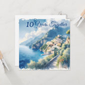 アマルフィポジターノロマンチック旅行記念日ギフト カード (正面/裏面インサイチュ)