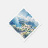 アマルフィポジターノロマンチック旅行記念日ギフト スタンダードカクテルナプキン (角)
