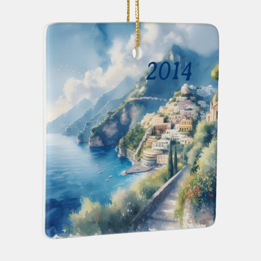 アマルフィポジターノロマンチック旅行記念日ギフト セラミックオーナメント (右)