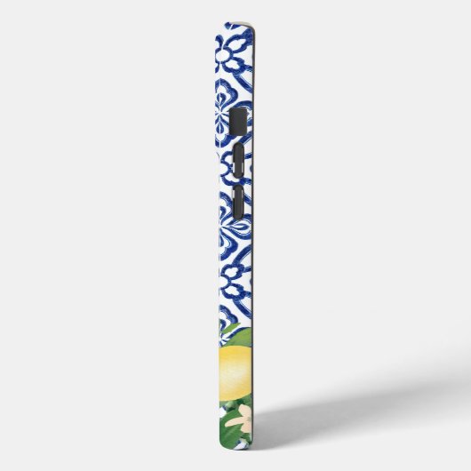 アマルフィレモンズモノグラムブルー白イタリアン瓦 Case-Mate iPhoneケース (裏面 / 左)