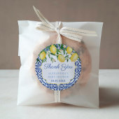 アマルフィーコーストのレモン ベイビーブルーシャワー ありがとう ラウンドシール