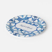 アマルフィーコースト ブルー ホワイト タイル イタリア ペーパープレート (アングル)