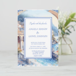 アマルフィーコースト 青いタイル イタリア 個人写真 招待状