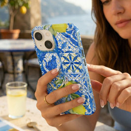 アマルフィー海岸の美しいタイルとレモンのパターンがホームデコに Case-Mate iPhone 14ケース