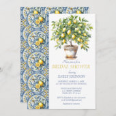 アマルフィー海岸 イタリア レモン ツリー ブライダル シャワー 招待状 (正面/裏面)