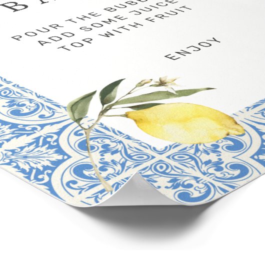 アマルフィ地中海のカプリベビーシャワーミモサバー ポスター (角)