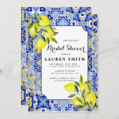 アマルフィ地中海のコーストレモンブライダルシャワー 招待状 (正面/裏面)