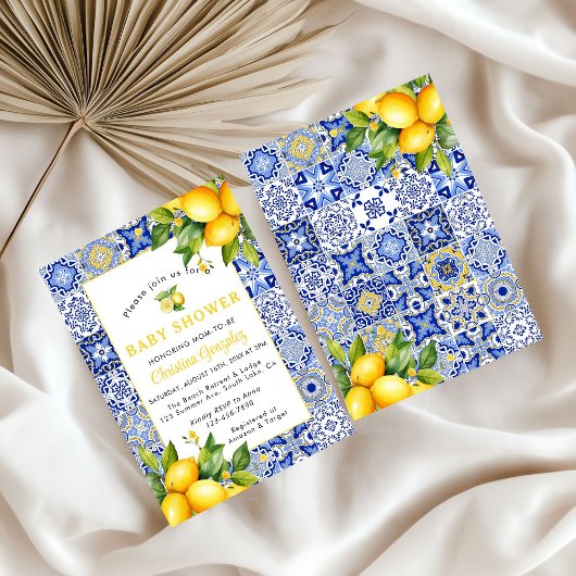 アマルフィ地中海のコースト赤ちゃんシャワー 招待状