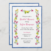 アマルフィ地中海のフローラブライダルシャワー 招待状 (正面/裏面)