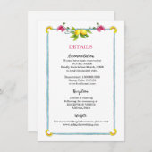 アマルフィ地中海のフローラ結婚の詳細 エンクロージャーカード (正面/裏面)