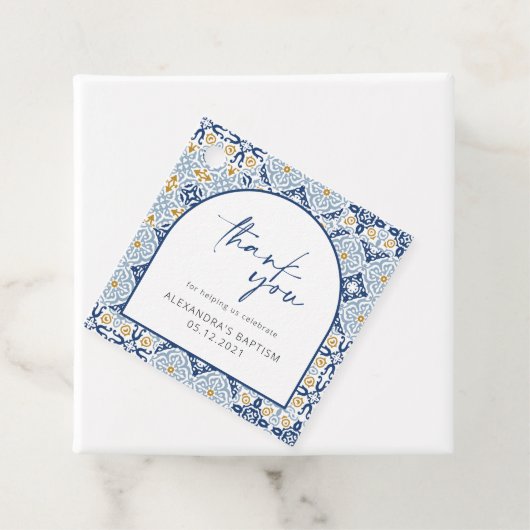 アマルフィ地中海のポジターノブルータイルありがとう フェイバータグ (インサイチュ)