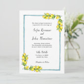 アマルフィ水彩レモンのヴィンテージ結婚式 招待状 (スタンド正面)