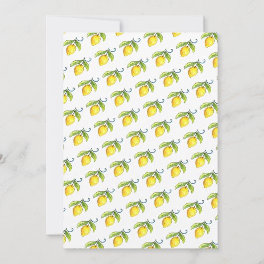 アマルフィ水彩レモンのヴィンテージ結婚式 招待状 (裏面)