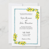 アマルフィ水彩レモンのヴィンテージ結婚式 案内状 (正面)