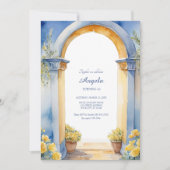 アマルフィ海岸のアーチウェイから見た地中海の景色 招待状 (正面)