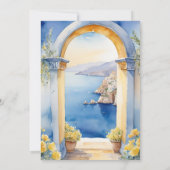 アマルフィ海岸のアーチウェイから見た地中海の景色 招待状 (裏面)