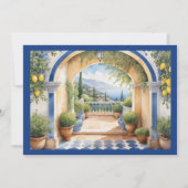 アマルフィ海岸のアーチウェイ メディテラニアン眺望 招待状 (裏面)