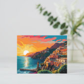 アマルフィ海岸のビューItaly Magnet シーズンポストカード (スタンド正面)